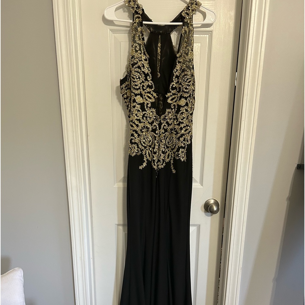 Black and gold formal gown